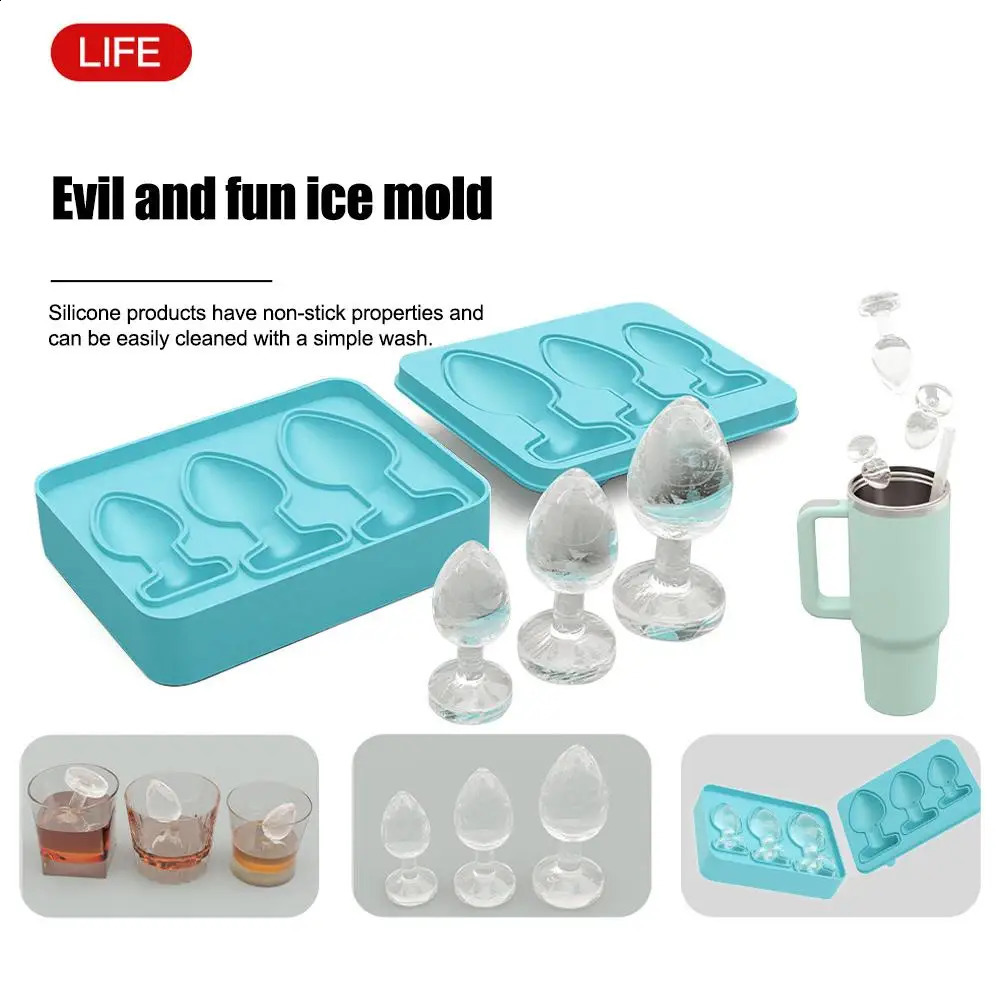 Silicone Prank Butt Plug Shaped Mold Fun Shape Ice Cube Molds Novelty Ice Cube Trays for Ice Chilling Whiskey Cocktails Moulds 250218