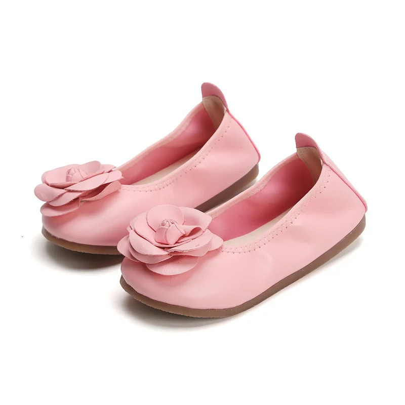 Kids Leather Shoes Spring Fashion Flower Little Girl Shoes Soft Bottom Children Girls Dancing Shoes SMG023 250219