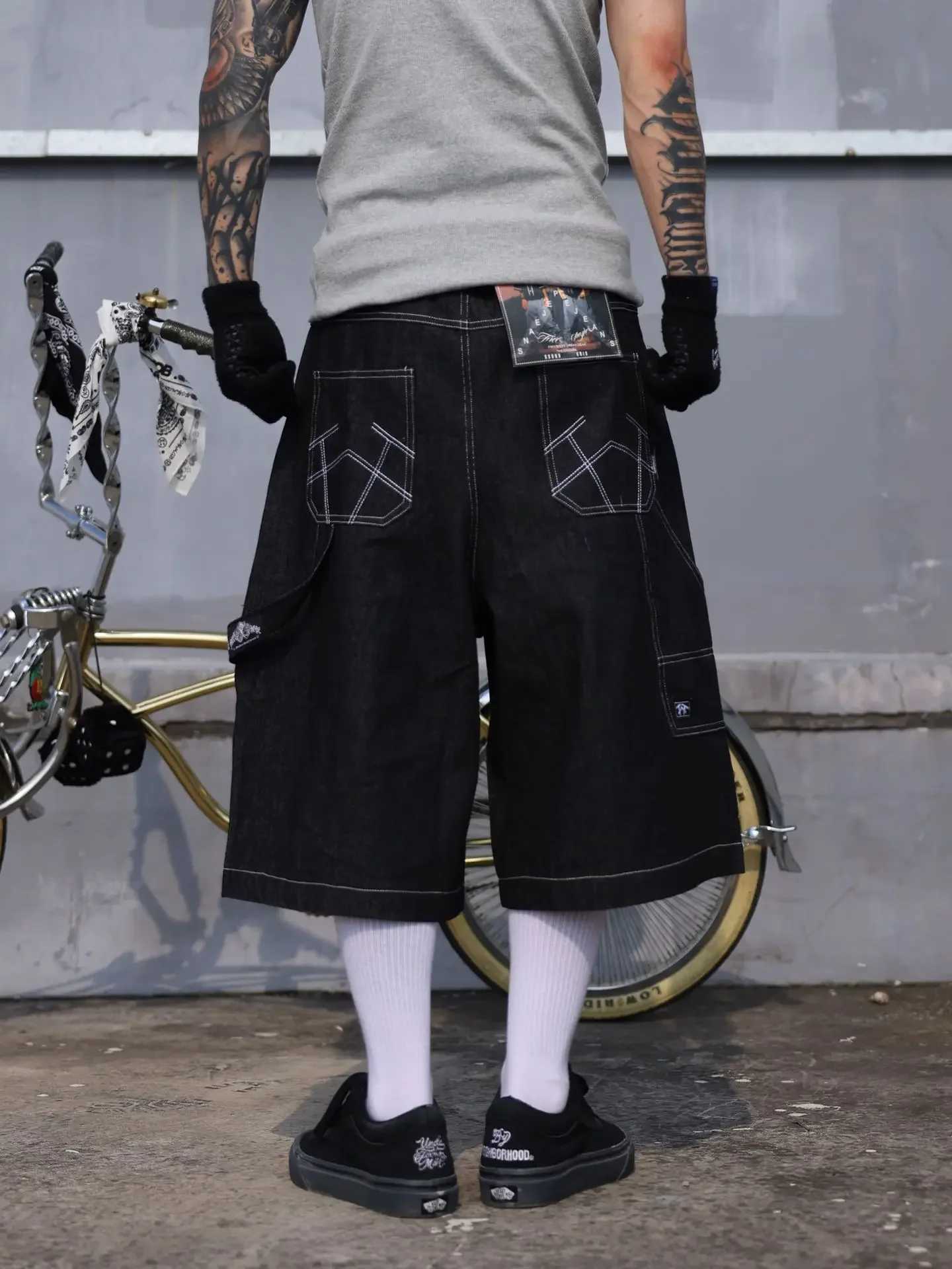 Men's Shorts Oversized Jorts Summer Jeans Shorts Mens Wide Leg Baggy Y2K Denim Shorts z250219
