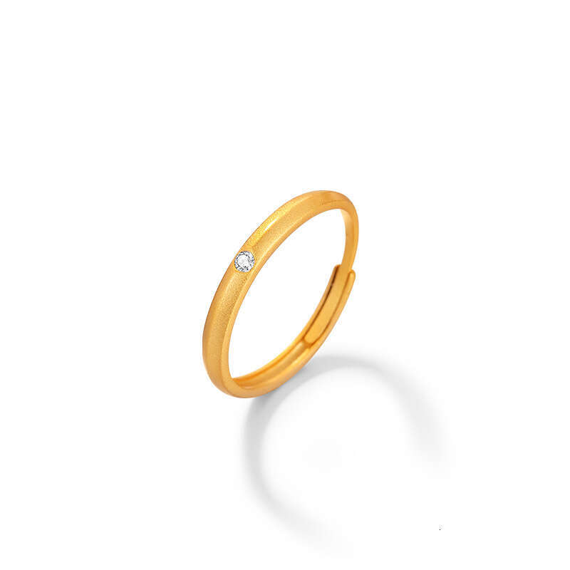 M bius Silver 999 Couple for Men Women, Light Luxury and High Grade Zircon Plain Circle 520 Matte Pair Ring
