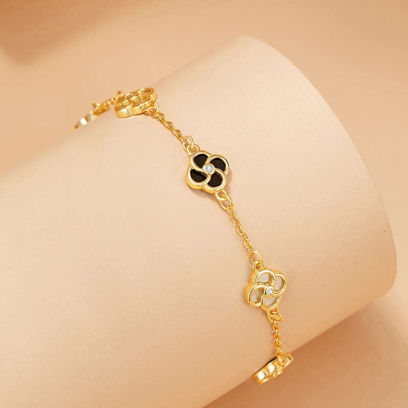 Lucky Clover sterg sier for women, niche design, light wer bracelet, ins style heart-shaped bracelet