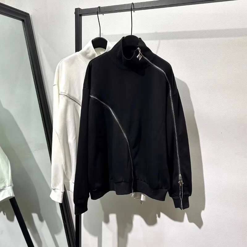 Owen Seak Men Hoodies Sweatshirts Gothic Zip Women's Clothing Oversized Autumn High Streetwear Black Jacket