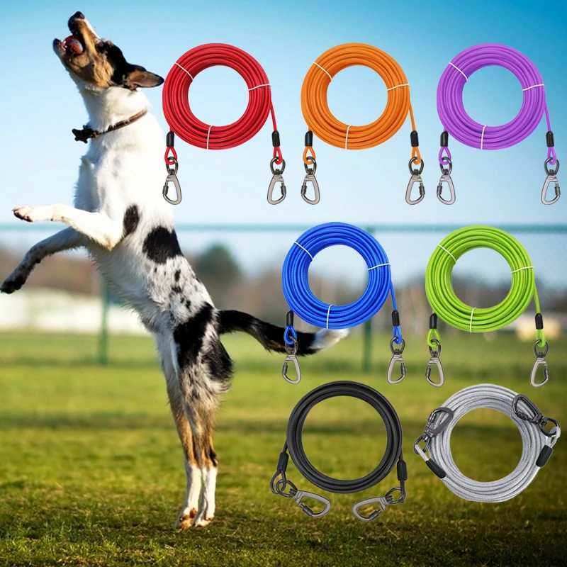 Dog Tie Out Cable10/20/30/50 Feet Dog Leash Yard Walking Leash Wire Dog Leash with Premium Clip for Dogs Under 250 lbsXJ250218