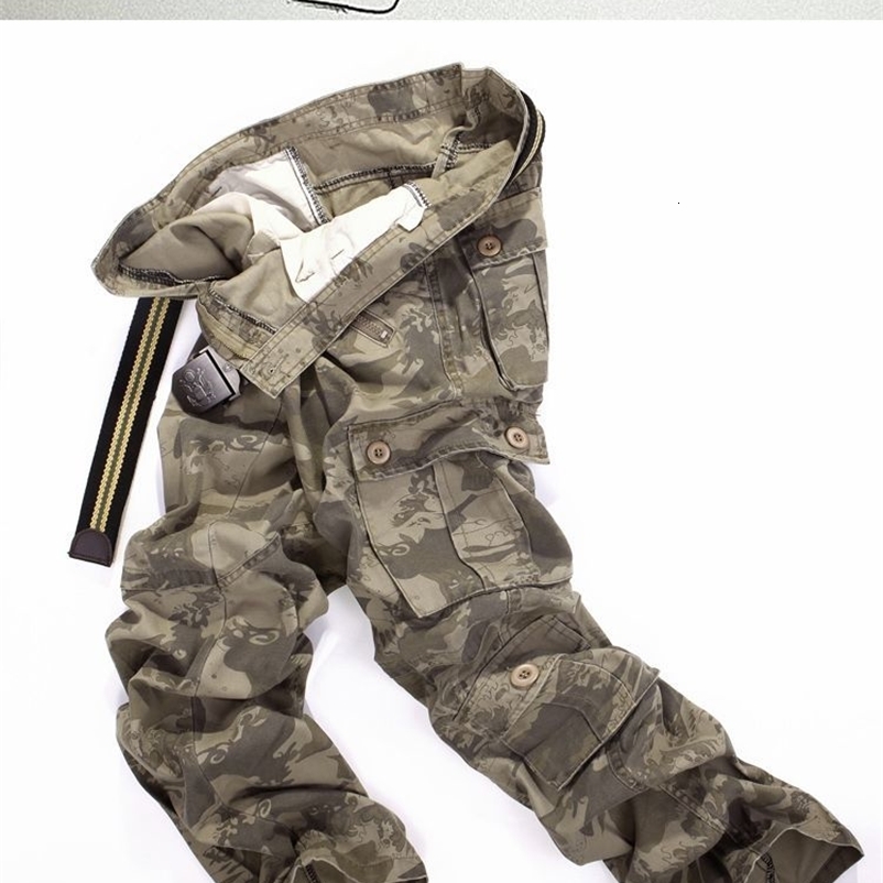 spring Autumn washing Multi-pocket camouflage overalls men cotton uniform pants men baggy cargo pants mensize 28-40 250206