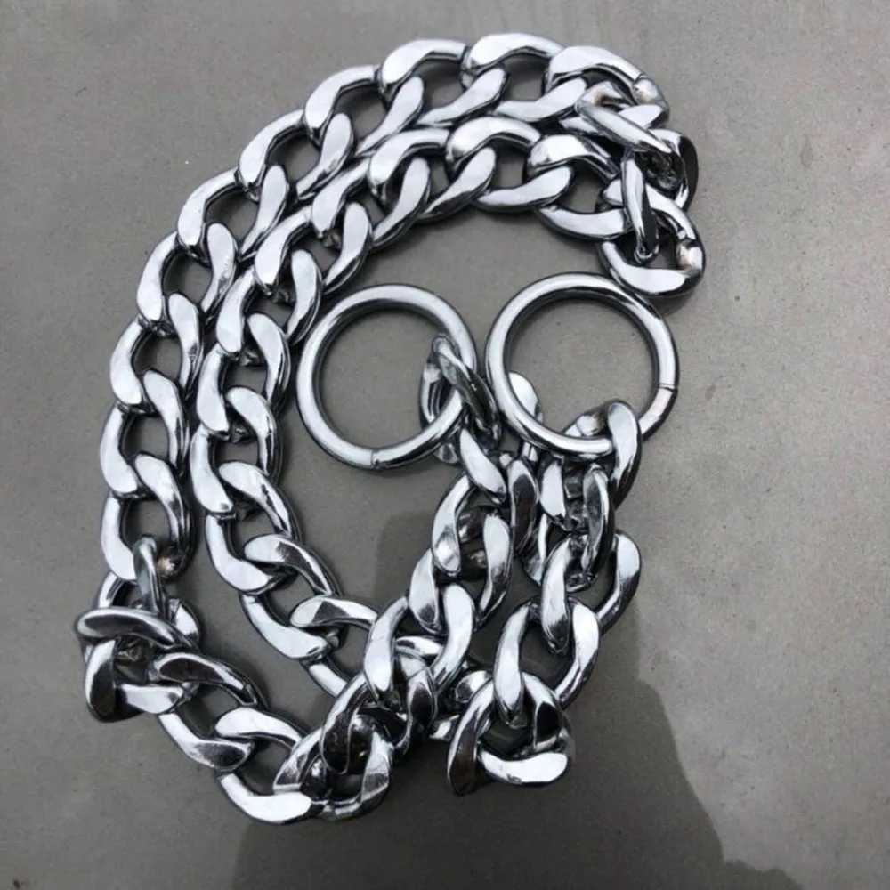 Smooth flat stainless steel chain for dog collars used for training small medium and large dogs and pet products W250219