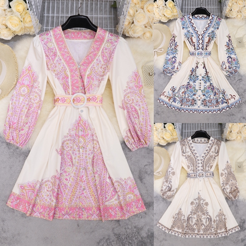 2025 Womens Dresses Spring Summer New Collection Fashion Casual Printed Bohemian Dress