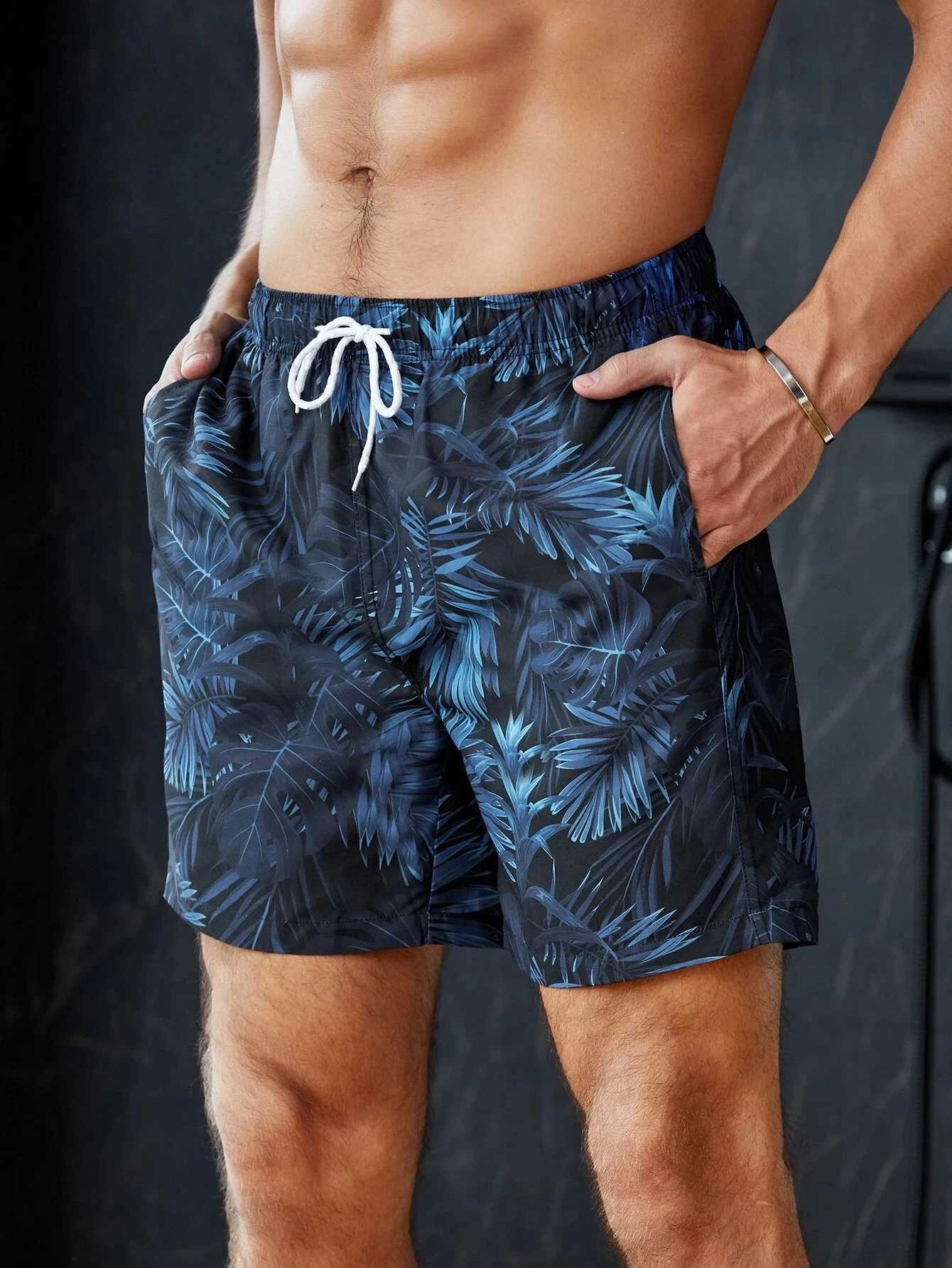 Mens quick-drying Hawaiian shorts with floral and leaf print 3D beachwear soft loose casual novelty summer novelty shorts W250219