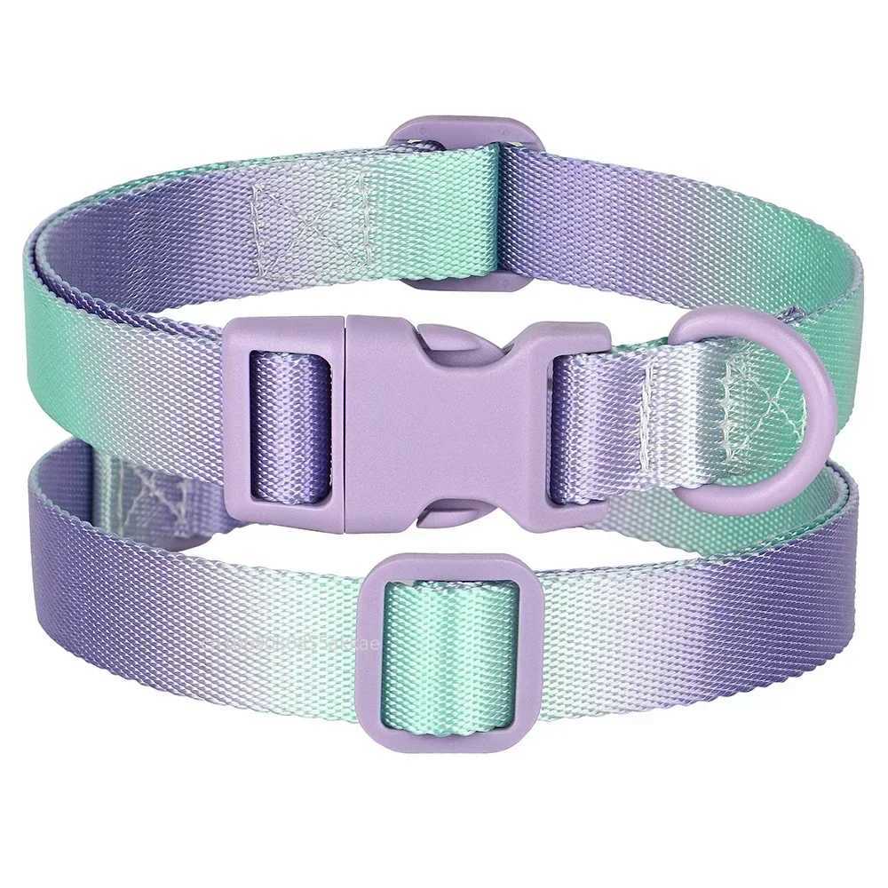 Nylon Dog Collar Adjustable Cat Small Dog Collars Gradient Pet Necklace Fashion Collars Accessories for Small Medium Large DogsXJ250218
