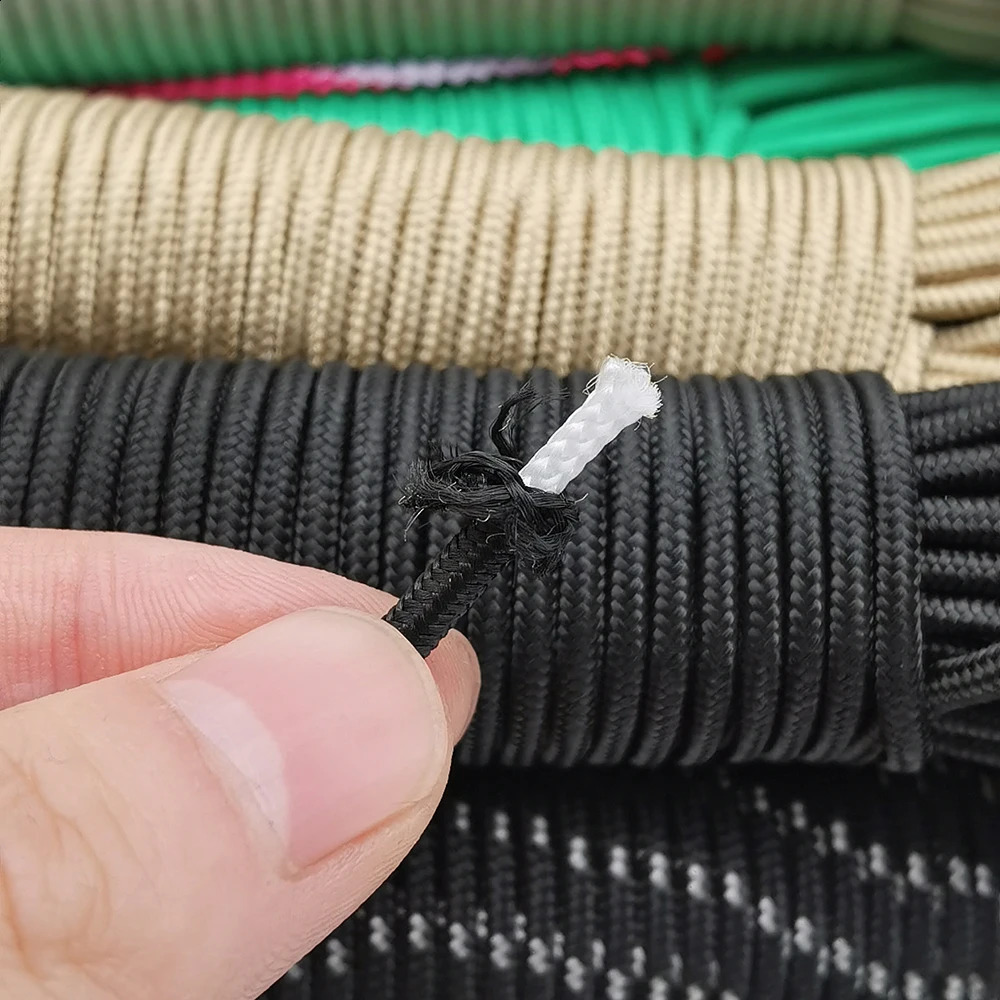 100ft m Paracord Lanyard Rope Parachute Cord Hiking Camping Clothesline Tactical Bracelet Accessory One Core 250213
