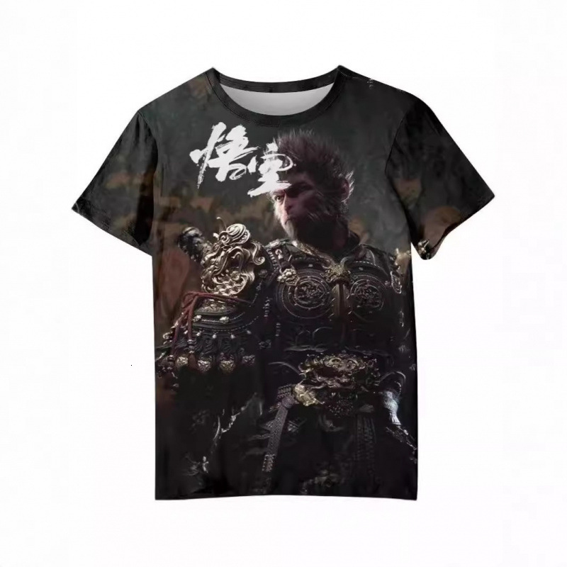 2025 Summer New Trendy Black Myth Wukong Men's Short Sleeve 3D Designer T-shirt Heat Sublimation Men's Casual Fashion Personalized Printed T