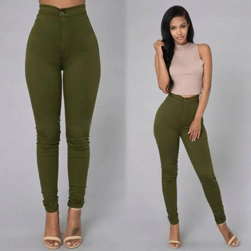 Womens Denim Skinny Jeggings Pants High Waist Stretch Jeans Slim Pencil Trousers 250217