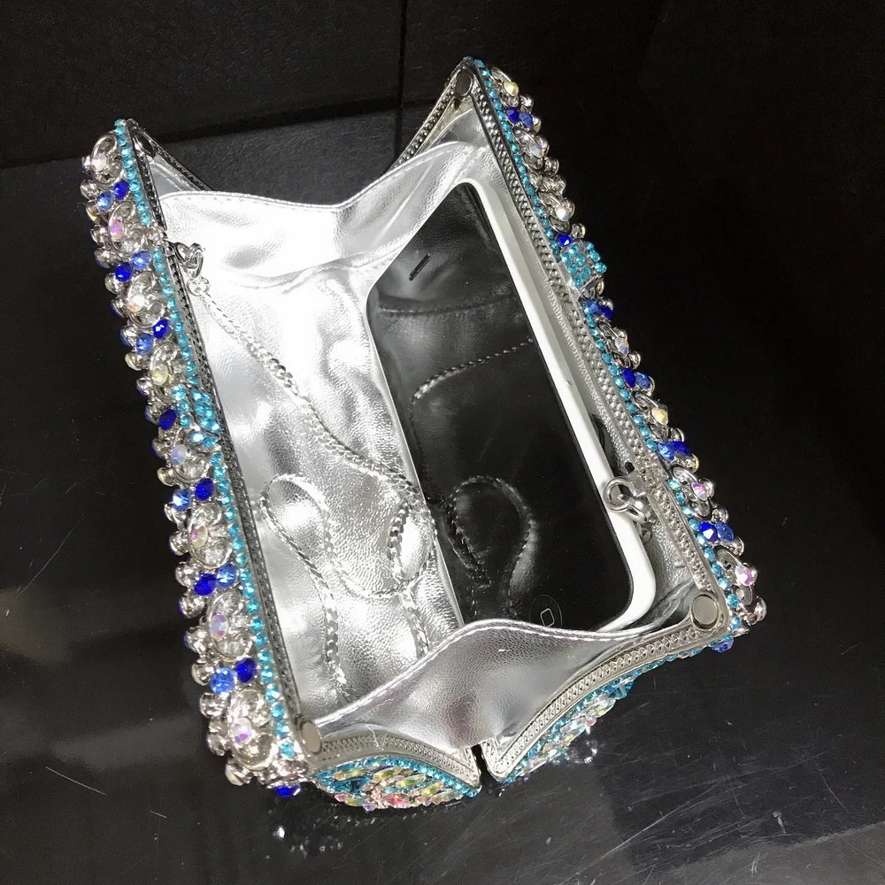 Diamond y n banquet womens full rhinestone fashion shinny crystal evening clutch Bag 250218