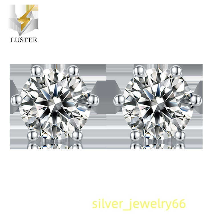 High Quality Light Luxury Atmospheric 925 Sterling Silver Jewelry Earings Moissanite Stud Earrings