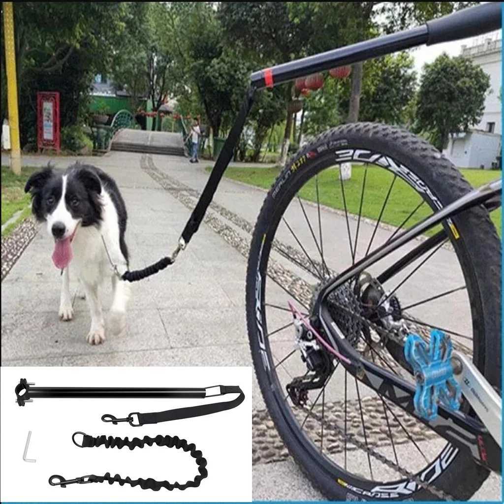 Bicycle Walking Dog Leash Dog Leash Removable Elastic Dog Bicycle Leash Metal Leash Cycling LiugoXJ250218