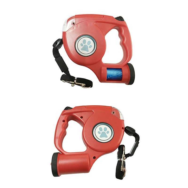 LED Dog Leash With Garbage Bag Automatic Pet Leash for Dogs Cats Night Travel Safety Pet Traction Rope 4.5M Dog AccessoriesXJ250218