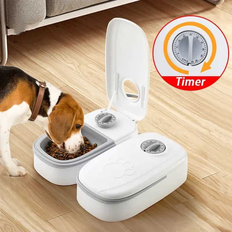 Dog Feeders Pet automatic timed feeder 350ML large capacity dry and wet food container electric dog double bowl cat dog KOOBDIN H250218