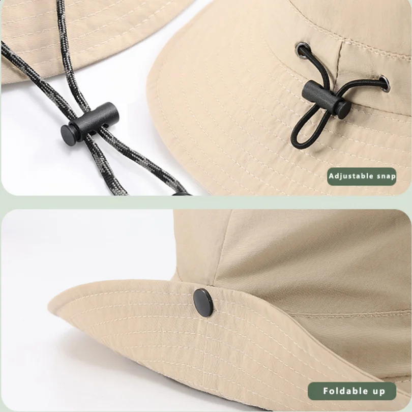Waterproof Bucket Hat for Women 6cm Brim Sun Foldable Hangable Outdoor Hiking Camping Panama Caps Quick Drying Basin Cap 250117