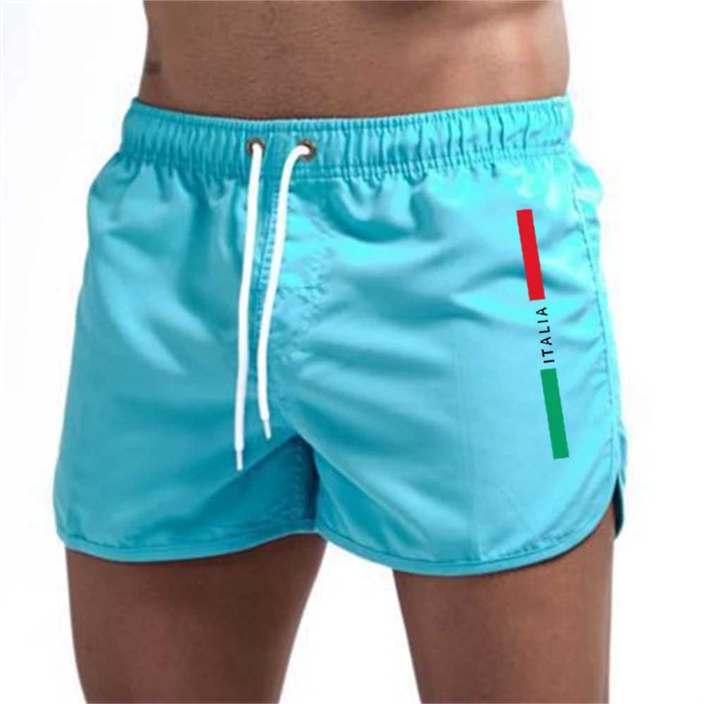 Mens quick drying beach fitness shorts summer swimsuit casual sports mens swimming board 2024 new fashionable beach W250219