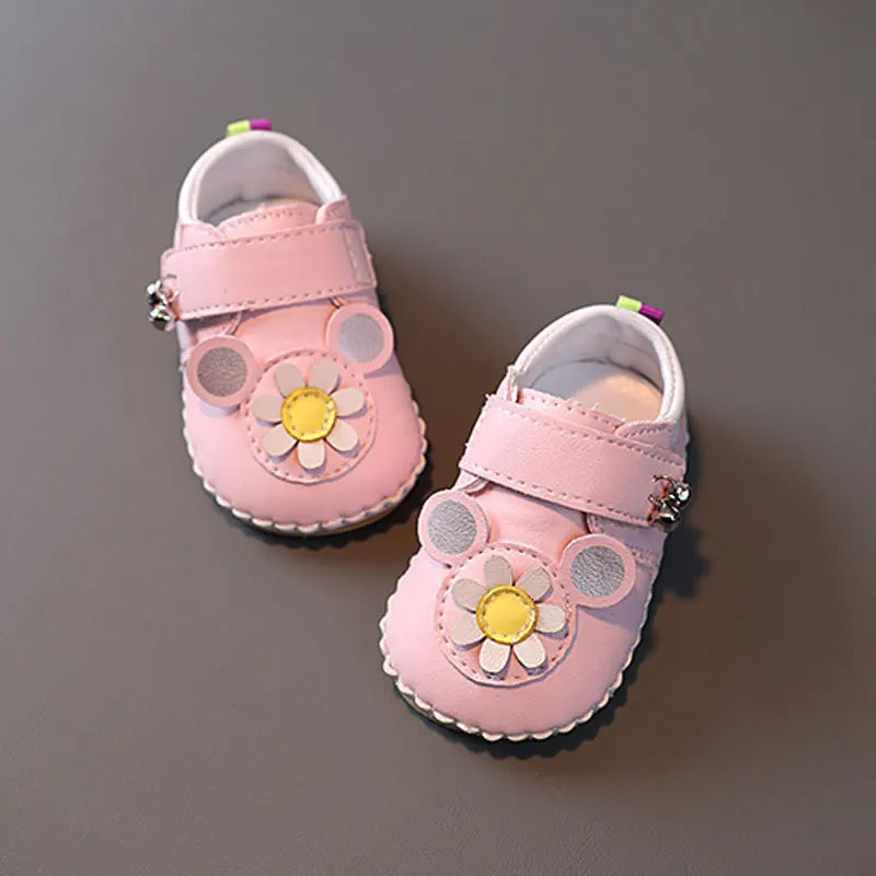 Baby Shoes Spring Soft Leather Anti Slip Casual Flats Baby Girls Dress Princess Shoes First Walkers Cute Flower Kids Shoes 250219