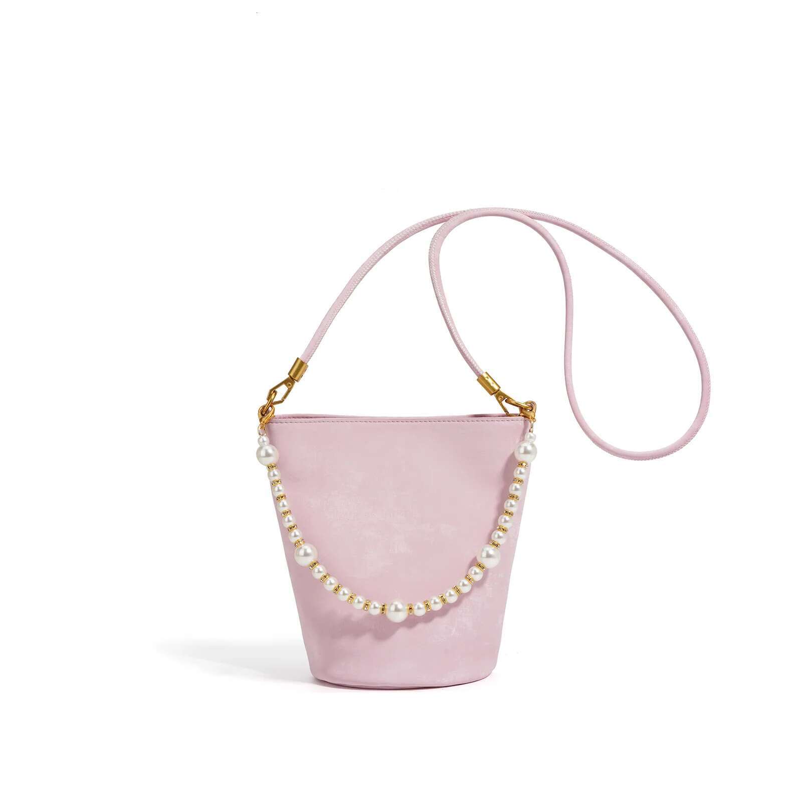 High Quality Genuine Leather Ladies Bucket Handbags Designer Satin Shoulder Bag Crossbody Bags For Women