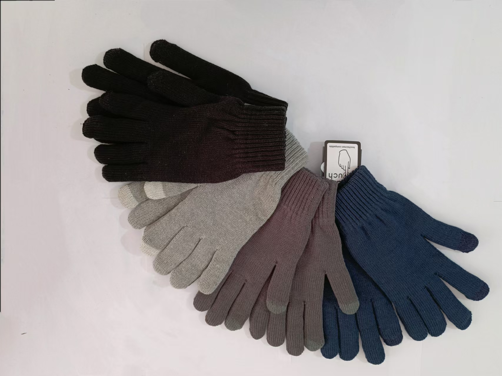 Men's fall and winter warm padded outdoor riding cotton nitrile blend touch screen knitted gloves XYS001