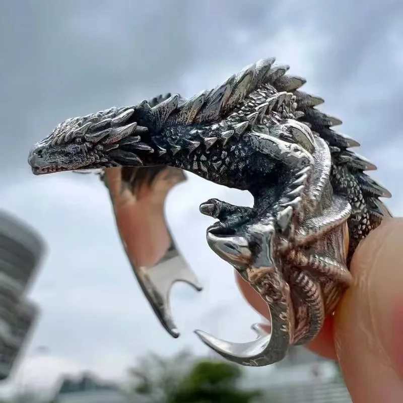 Dragon Rings Gothic Punk Style Pterosaur Wings Opening Adjustable Rings Vintage Jewelry Accessories GiftsXJ250219
