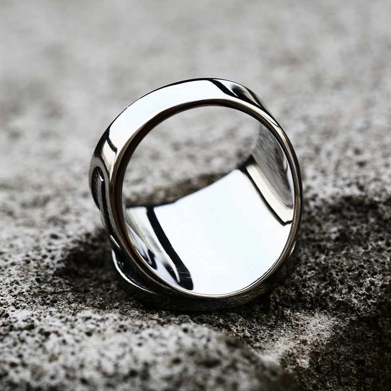2023 new Steel Soldier Cool Stainless Steel Silver Color Christian Lorraine Archangel Michael Cross Titanium steel RingsXJ250219