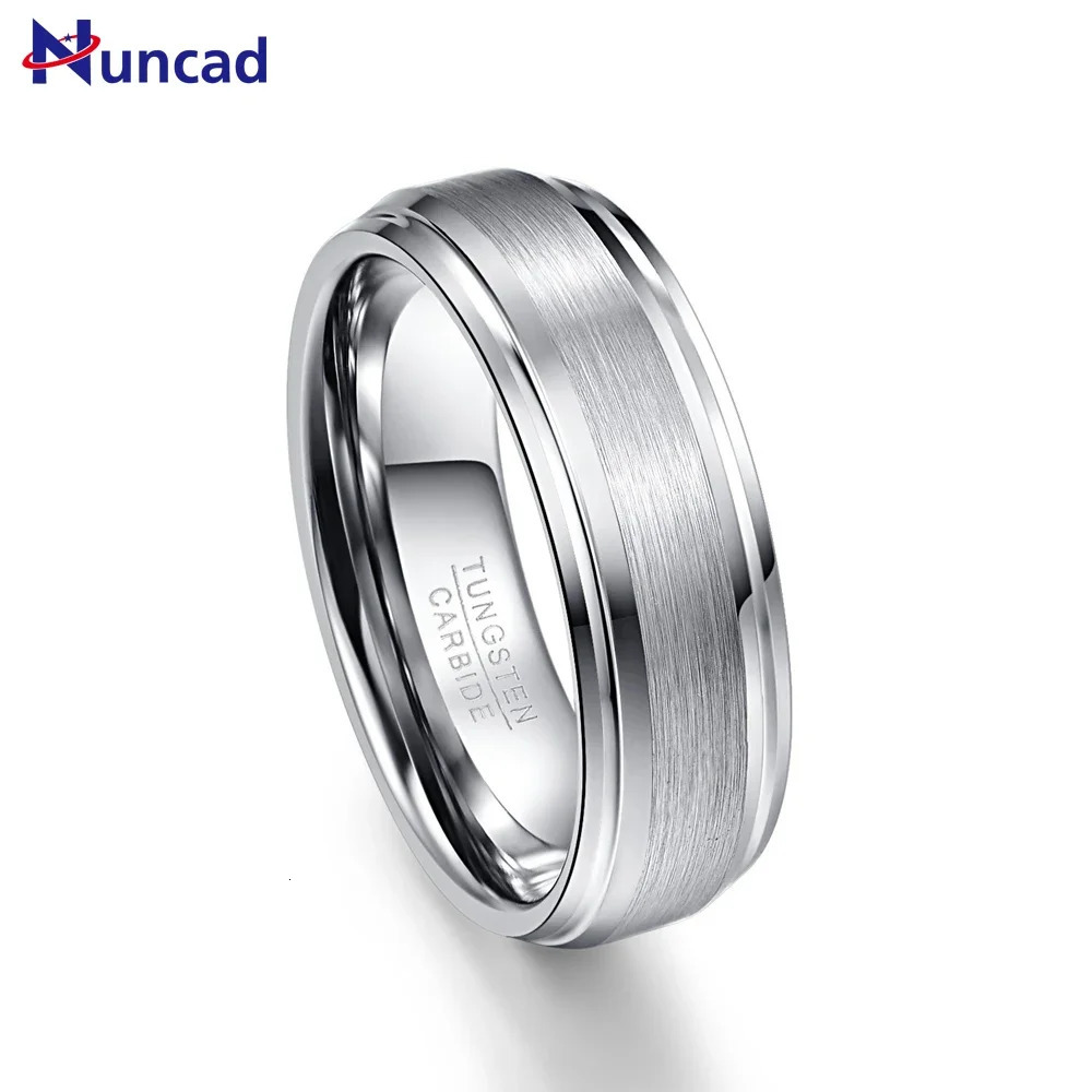 NUNCAD Fashion Simple Mens 7mm Tungsten Carbide Ring Matte Finish Wedding Engagement Band Size 6 to 14 T022R 250218