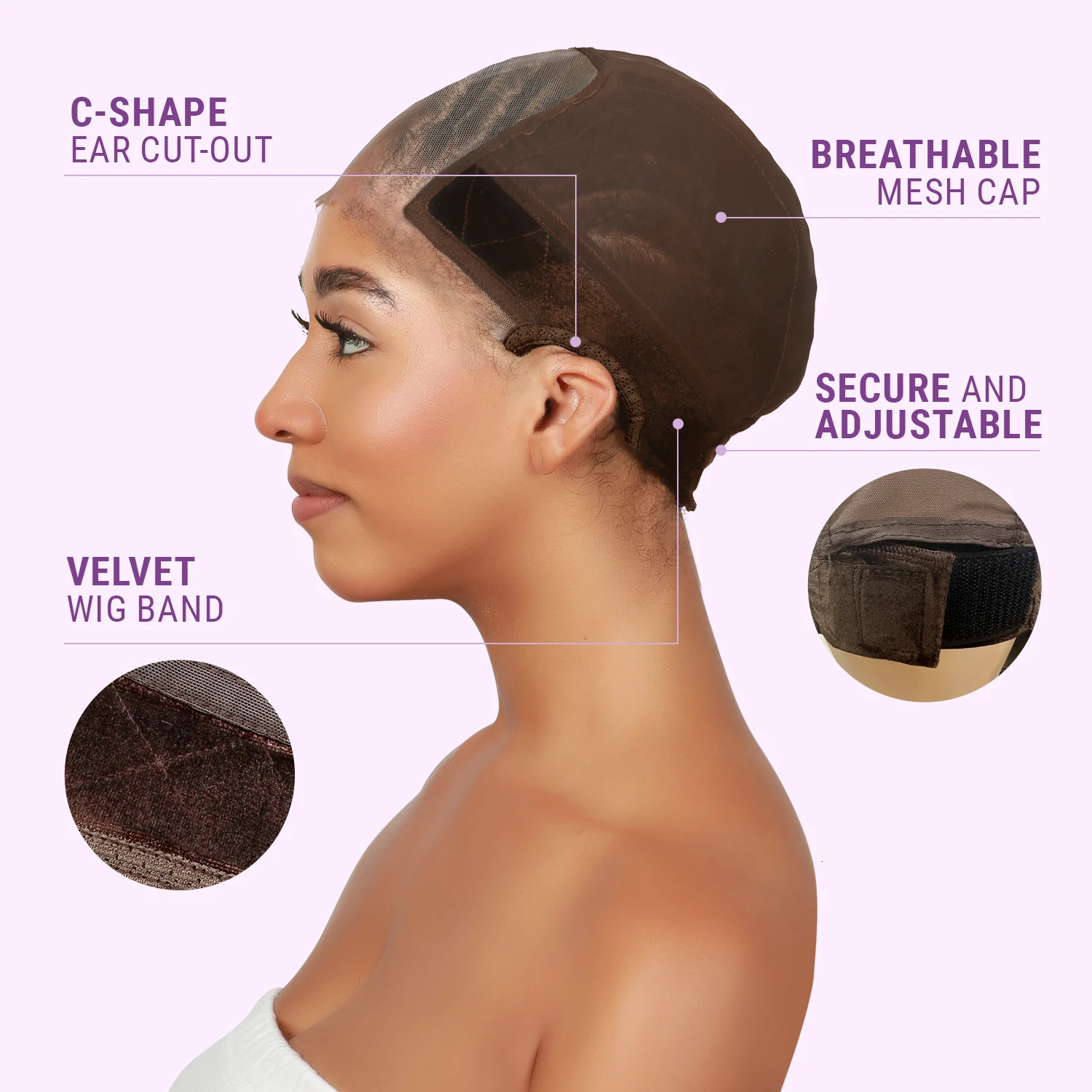 Studio Limited Glueless Lace Grip Wig Cap - Comfortable Adjustable Fit Secure Glueless Wear 250214