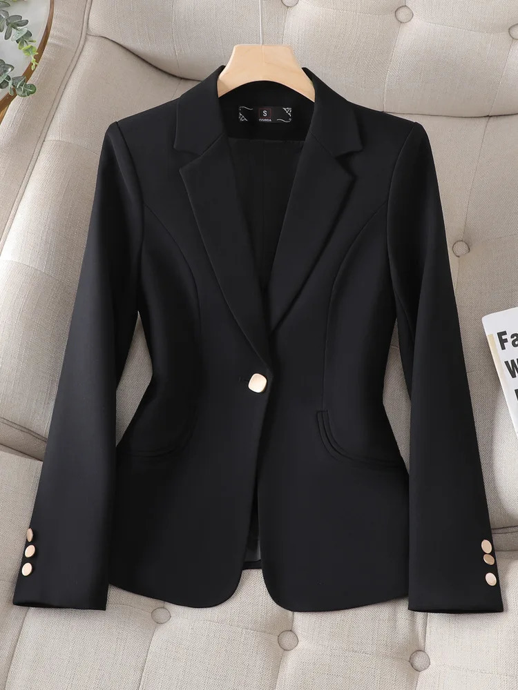 Spring Autumn Blazers Small Suit Jacket Women Fashion HighQuality Professional Ladies Female Outerwear 250213