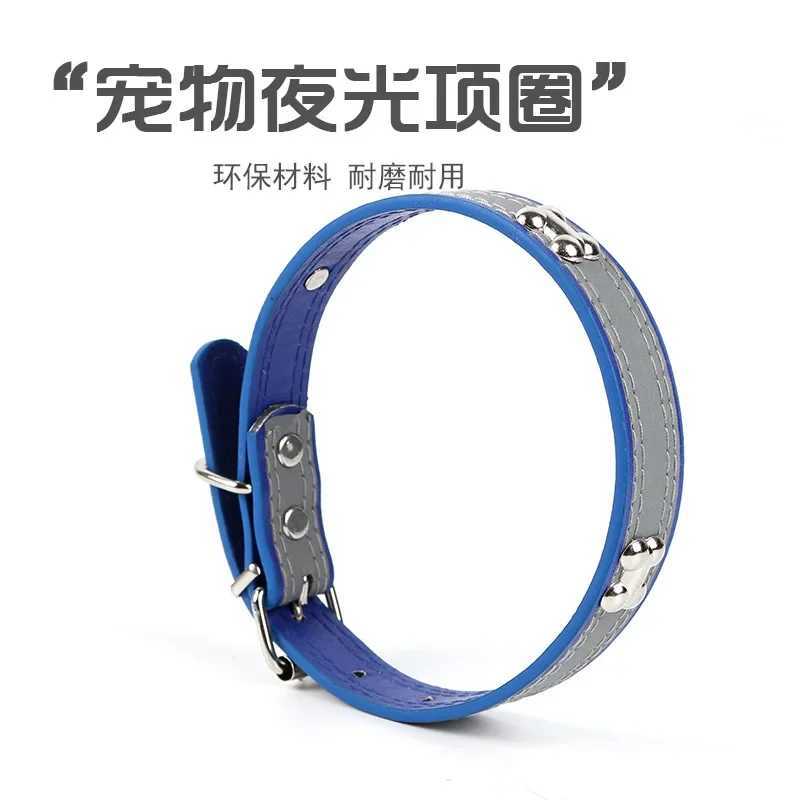 Puppy Leather Neckcollar Dog Cat Luminous Collar Adjustable Durable Puppy Necklaces Small Medium Dog Necklaces Accessories W250219