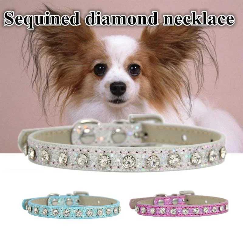 Cute Bling Rhinestone Dog Collar Crystal Diamond Cat Collar Kitten Puppy Collars for Small Medium PetsXJ250218