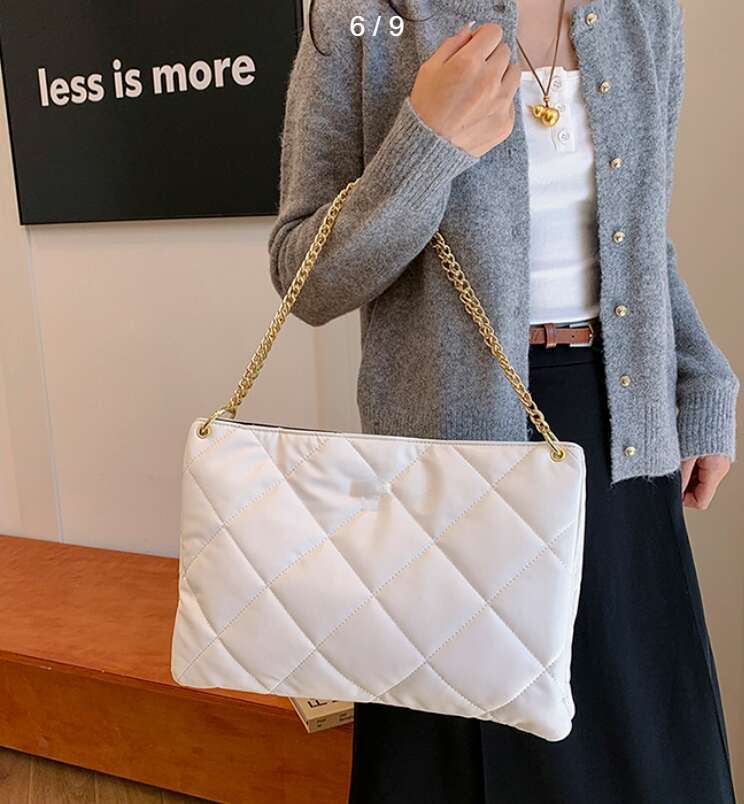 Large Capacity Dia Grid Women's New High-End Commuting Bag, Popular Wide Shoulder Strap Diagonal Cross Bags