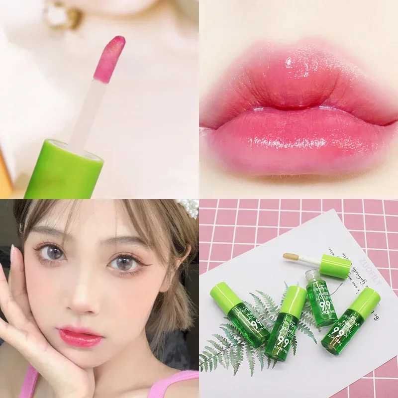 1PCS Moisturizing Natural Aloe Lip Gloss Changable Color Portable Waterproof Long Lasting Nutritious Lips Care LipstickW250219