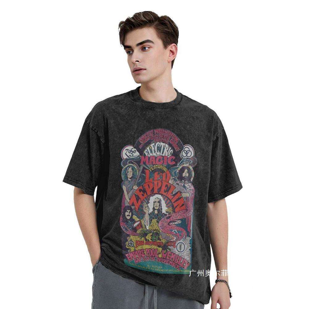 Heavy Metal Music Band Washed T Shirt Streetwear Vintage T-S