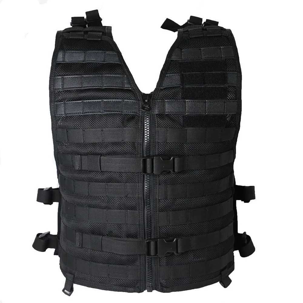 SOETAC MolLE Tactical Vest Outdoor Combat Mesh Vests CS Game Duty Training Fishing Hunting Vest ZipperXJ250219
