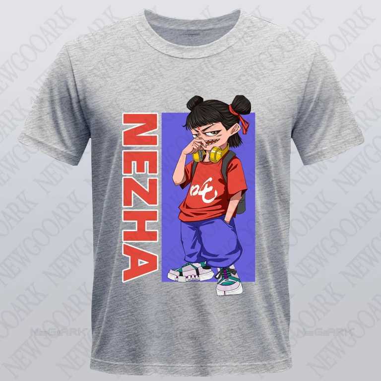 Movie T-shirt Street Version of Nezha and Aobing Printed Graphic Mens and Womens Cotton Casual Shirt Short Sleeve M250218