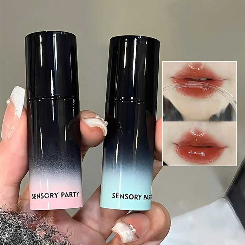 Sexy Red Mirror Lip Glaze Water Light Liquid Lipstick Moisturizing Non-stick Cup Highly Pigmented Peach Lip Tint Makeup CosmeticW250219