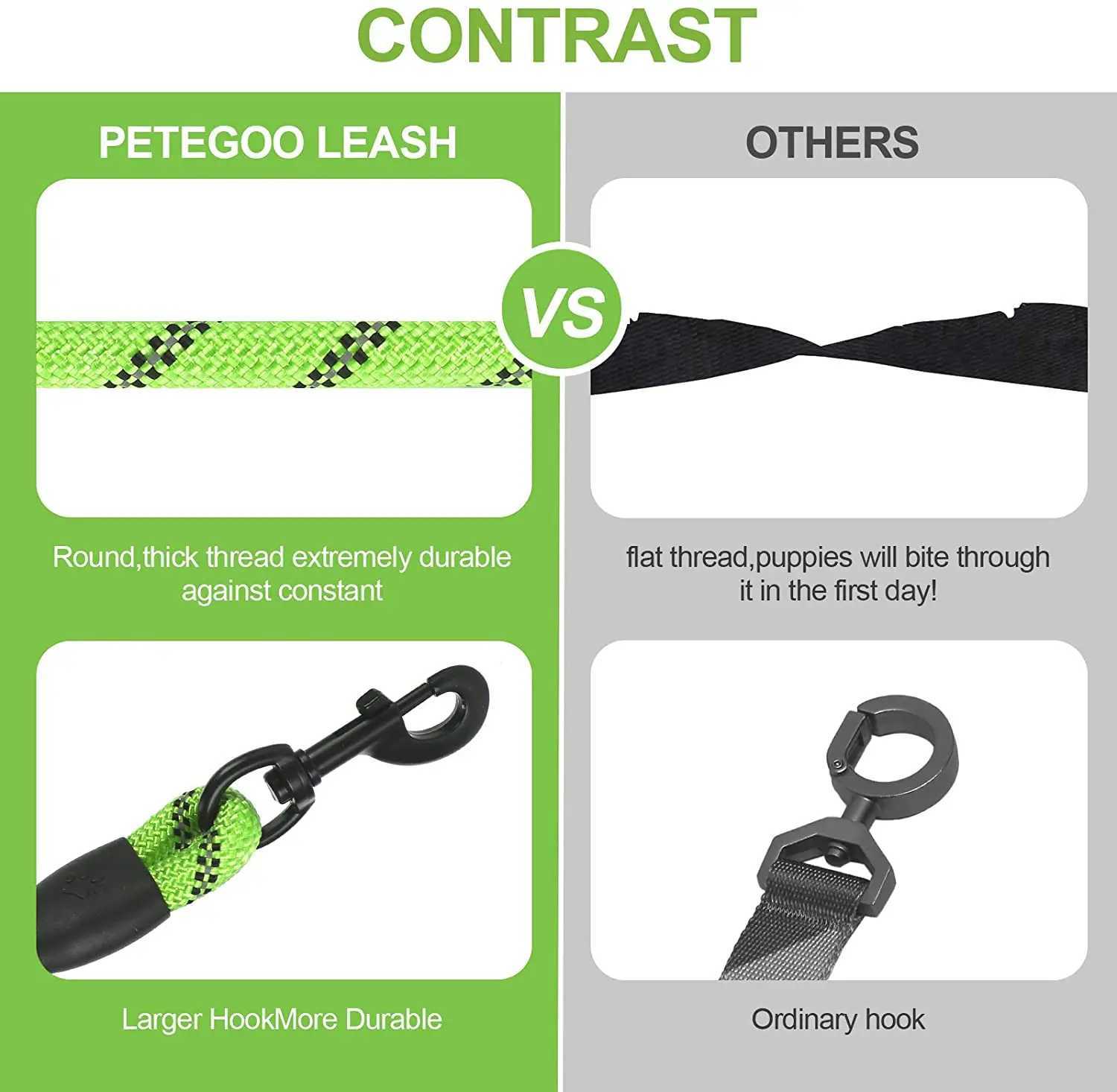 Pet Leash Reflective Strong Dog Leash 1.5M Long with Comfortable Padded Handle Heavy Duty Training Durable Nylon Rope LeashesXJ250218