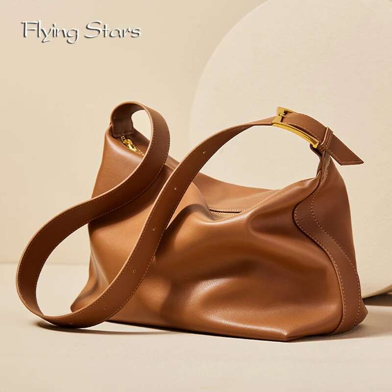 Brand Women's Shoulder Soft Leather Urious Tote Bag Large Capacity Top Layer Cowhide 2024 Women Diagonal Cross Handbag