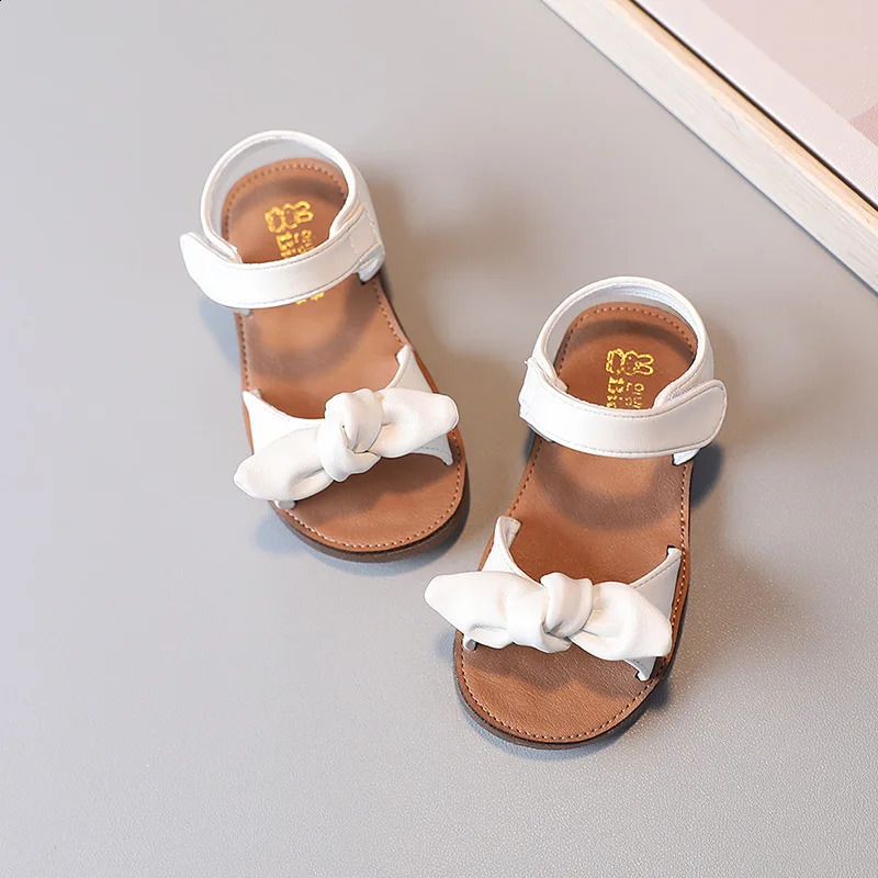 Baby Girls Sandals Kids Beach Shoes Summer Children Sandals Soft Fashion Bow-knot Simple Classic Comfortable Cute 250219