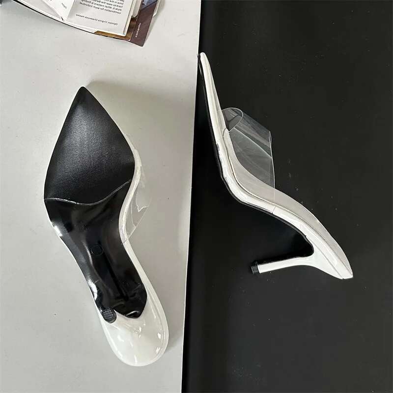 2025 New Summer PVC Transparent Candy Women Slippers Sandals Fashion Mule Beach Slides Shoes atos Mujer