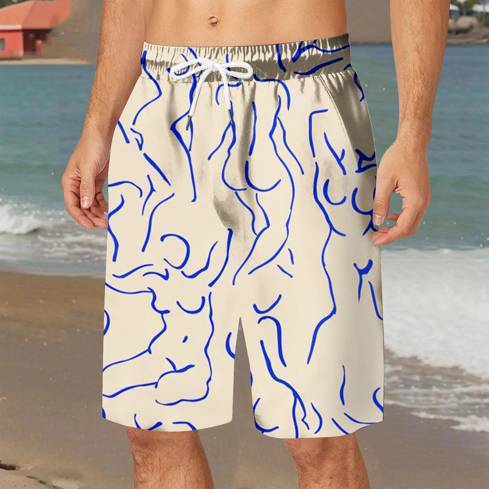 Shorts For Men Trendy Plus Size Mens Quick Drying Trunks 5 Inch Swimsuit Mesh Beach Long Swim 250219