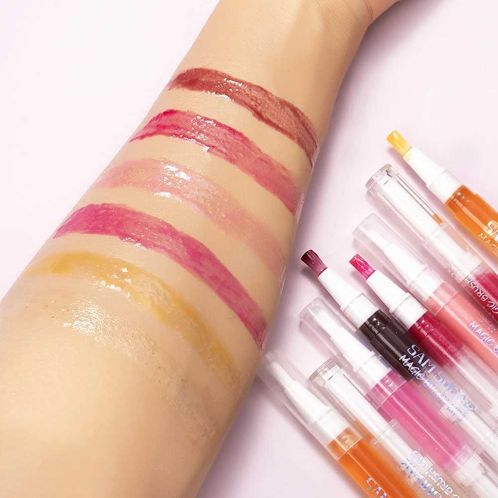 6-Color Fruity Honey Lip Gloss Rotating Design Lescent Lip Tint Moisturizing Shimmering Smooth Application for a GlossyW250219