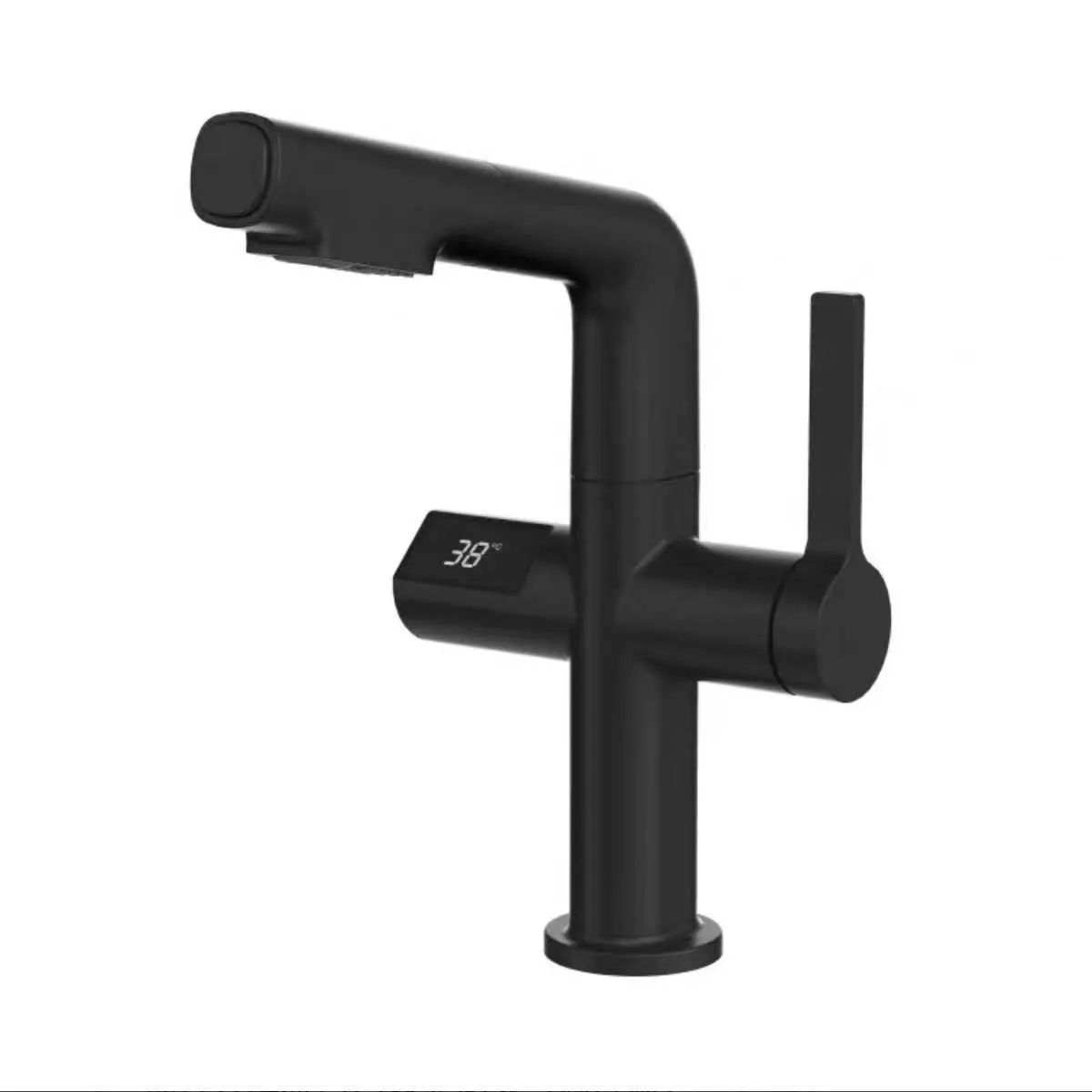 LCD Digital Display Bathroom Basin Faucet Pull out Basin Tap Hot Cold Bathroom Kitchen Faucet Brass Deck Mount Sink Mixer Tap