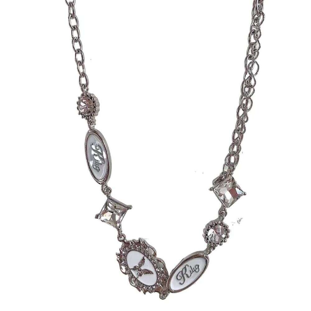 Y2K white dia punk choker necklace spicy girl sweet cool subculture Baroque niche high-end design trend