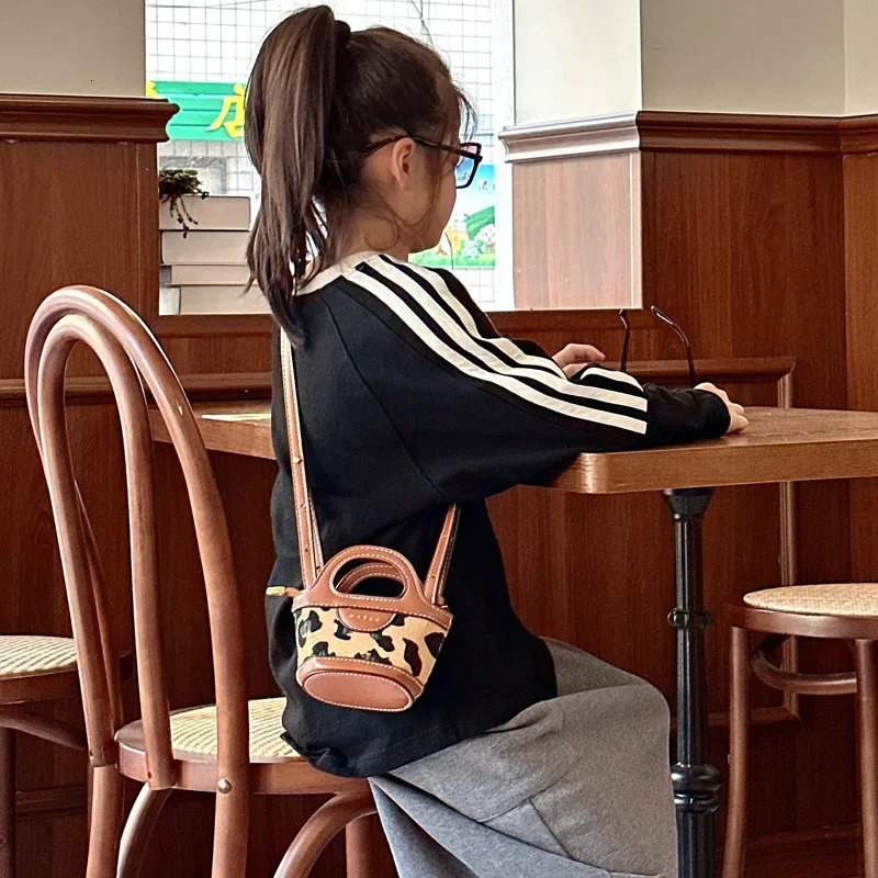 Children Messenger Bags Children Bucket Bags Black Handheld Crossbody Bag for Women Bag Mother Kids Bag for Girl 250219