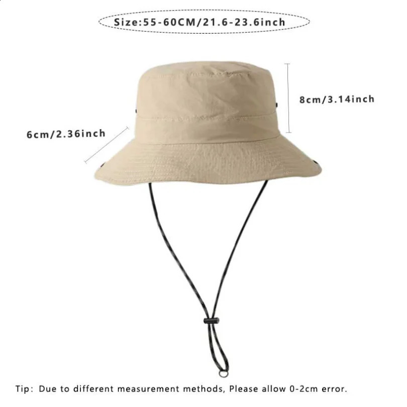 Waterproof Bucket Hat for Women 6cm Brim Sun Foldable Hangable Outdoor Hiking Camping Panama Caps Quick Drying Basin Cap 250117