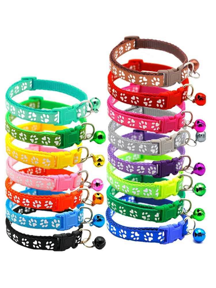 Wholesale Collars for Cat Collar With Bell Adjustable Necklace Cat Puppy Kitten Collar Dropshipping Pet Cats Collar Dog W250219