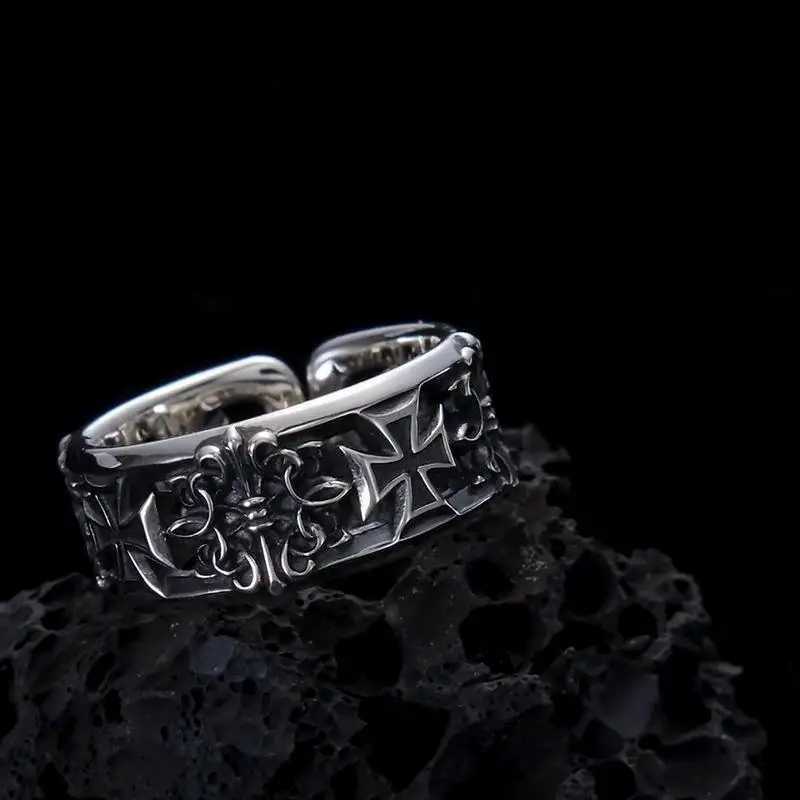 New retro cross hip-hop punk style niche opening ring for menXJ250219